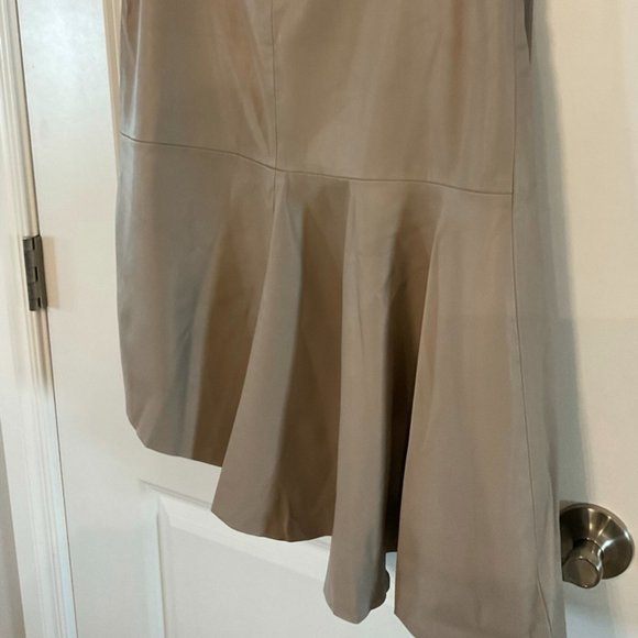Asymmetrical Leather Pleated Skirt - Picture 6 of 6
